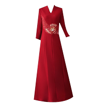 Spring dress for mother-in-laws wedding banquet dress noble fashionable age-reducing happy mothers banquet wedding dress