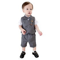 Childrens suit suit boy dress host performance suit baby first birthday boy suit summer handsome