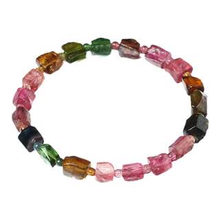 Qinbao Crystal Ice Tourmaline Raw Ore Bracelet