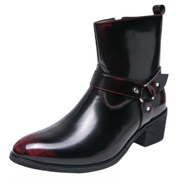 British style chelsea boots for men high top pointed toe