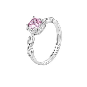 Mengjinyuan s925 small sugar cube adjustable ring for girlfriend
