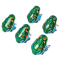 Child Upper Chain Iron Sheet Frog Clockwork Toy 8090 Rear Classic Nostalgia Upper String Animal Hops Jump Frog Bounce Baby