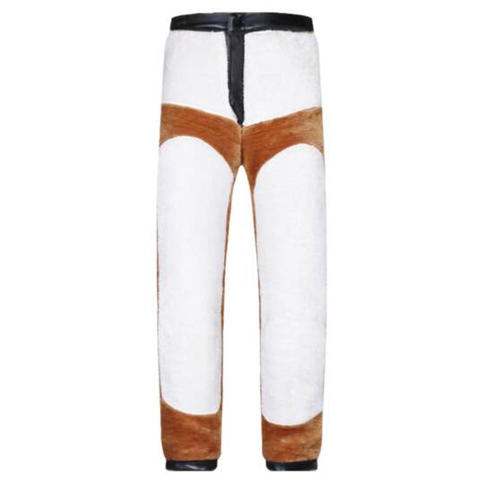 防风防水冬季男士高腰皮裤摩托车加绒中老年休闲皮裤宽松直筒长裤