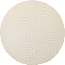 CASLN cream diatom silk embossed round carpet wabi-sabi living room coffee table slightly waterproof study bedroom floor mat