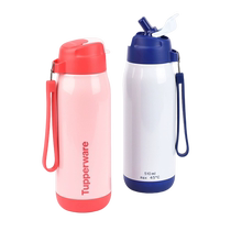 (Self-operated) Tupperware straw thermos cup 510ml large capacity portable 304 stainless steel male and female student water cup