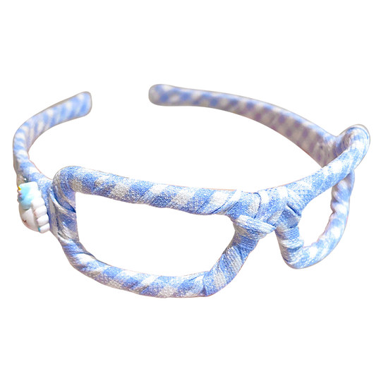 儿童牛仔眼镜框一体发箍高端2025新款女童洗脸压发发卡墨镜式头箍