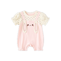 Baby clothes summer clothes newborn girls onesie full moon 100 days outing super cute summer clothes crawling clothes