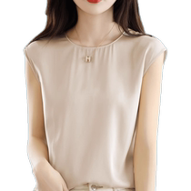 High-end mulberry silk vest for women versatile loose acetate sleeveless T-shirt base layer high-end suit inner wear