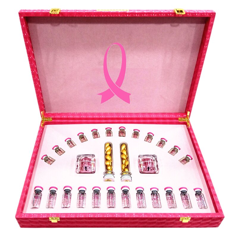 Beauty salon pink ribbon breast chest massage oil