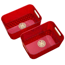 Wedding Celebration Debris Containing Boxes Wedding Transparent Red Hand Snacks Boxes Clothes Storage Hamper Plastic Finishing Boxes