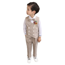 Boy dress host handsome flower girl suit vest suit piano performance suit boy suit baby one year old