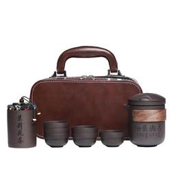 Zisha Outdoor Cup Portable Travel Tea Set Campaign Camping Car Wrap One Pot Six Cup Bubbles Teapot