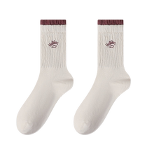 Zhuji socks womens spring and autumn style pile socks pure cotton embroidered boneless confinement socks autumn and winter cotton socks womens mid-calf socks trendy