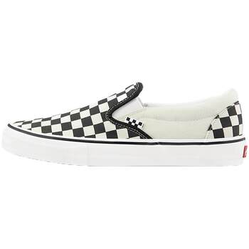 Checkerboard ສີດໍາແລະສີຂາວ slip-on ເກີບ skateboard ມືອາຊີບ