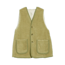 EIN literary and artistic retro warm lamb wool age-reducing plush mid-length vest vest 24 new autumn style