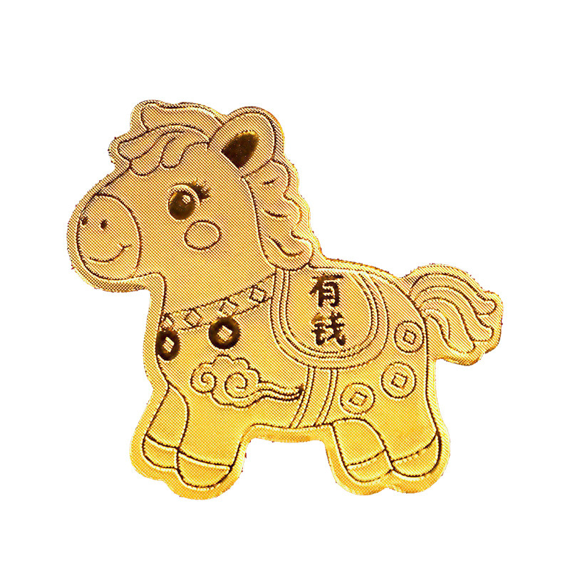 999 pure gold paper mobile phone sticker to make money immediately, horse gold foil sticker, 2026 animal year good luck gift