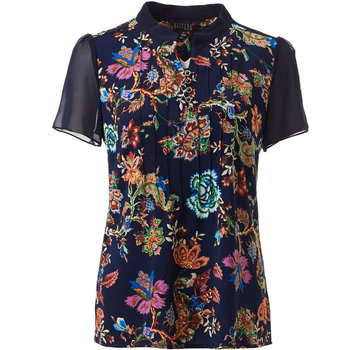 Betru Mother-Style Short-Sleeved T-Shirt for Middle-Aged and Elderly Women, Summer Vintage Print Casual Slimming Top, Same Style as in the Mall Yw