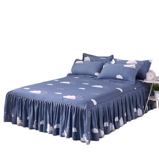 Cotton three-piece non-slip thickened bed skirt