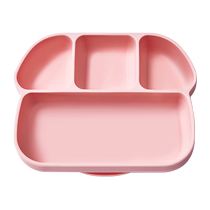 (Self-operated) ecuskids baby silicone compartmented dinner plate for children learning to eat mushroom suction cup dinner plate