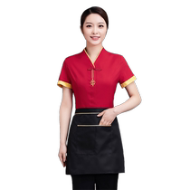Catering waiter work clothes short-sleeved summer high-end hotel banquet Chinese restaurant waiter custom work clothes for women