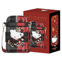 Modern housewife Sanrio Kuromi childrens water cup for school special kettle divided into compartments portable straw double drinking cup