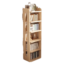 Small craftsman solid wood bookshelf bookcase narrow cabinet home living room floor-standing storage rack childrens bedroom integrated corner storage