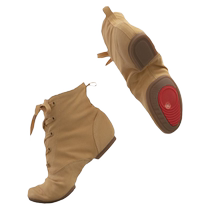 Meat powder high-top jazz shoes outdoor womens soft-soled canvas dance shoes practice shoes for women and children adult jazz boots