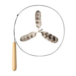 Bamboo dragonfly cat funny stick cat toy self-pleasure relief long pole steel wire feather with bell kitten bite-resistant head replacement