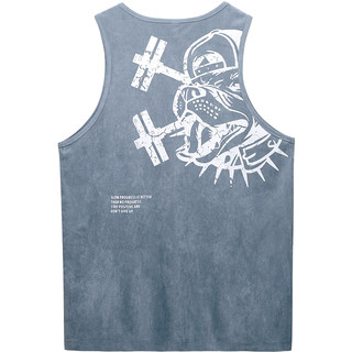 肌肉狗 运动背心男夏季新款美式工字无袖T恤宽松训练服健身衣服