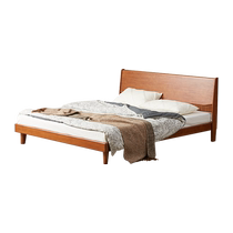 Original element solid wood bed American retro modern simple medieval style 1.8 meter double bed master bedroom king bed N3012
