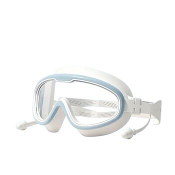 Large-frame swimming goggles waterproof and anti-fog myopia high-definition children and adults diving glasses swimming cap set earplugs