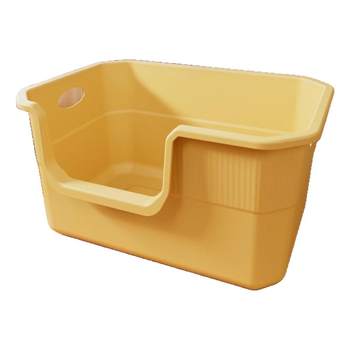 Cat litter box extra large anti-splash cat toilet extra large anti-odor open cat litter box semi-enclosed kitten cat litter box