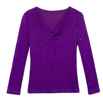 Temperament v-neck, versatile ແລະ stylish ຕາຫນ່າງເທິງ