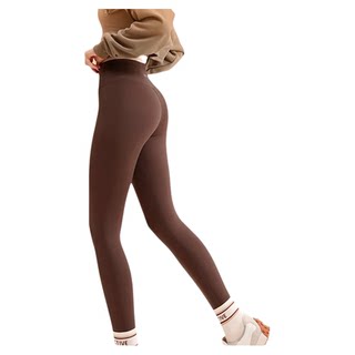 VfU超模裤加绒加厚鲨鱼裤女秋冬打底提臀健身瑜伽裤瑜伽服外穿咖