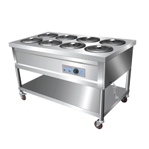 Qinwu Commercial Insulated Porridge Cart Soup Pool Insulated Table Food Table Breakfast Stall Mobile Heated Insulated Cart Fast Food Table