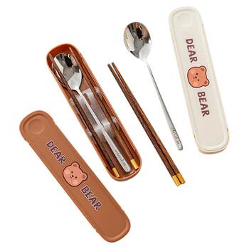 Onlycook student portable tableware wooden chopsticks spoon