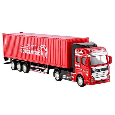 Children's alloy simulation container heavy-duty truck toy model boy tractor container truck semi-trailer car