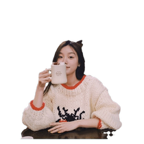 Early Spring Beetle Embroidered Round Neck Knitted Sweater Womens Loose Versatile Casual Lazy Style Little Guy Pullover Top