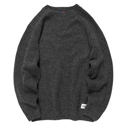 Tu Xiansen spring and autumn solid color crew neck sweater men's loose Japanese trendy retro all-match casual long-sleeved sweater