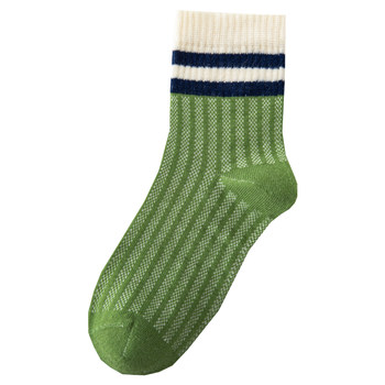 ຖົງຕີນເດັກນ້ອຍຝ້າຍ 100% summer ultra-thin pure cotton mid-tube big children's students'boneless socks children's mesh socks deodorant