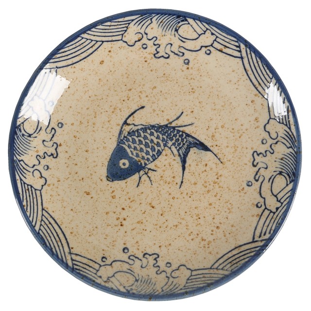 Ceramic 6-inch snack dish pot with round retro style