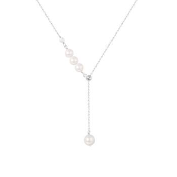 S999 sterling silver tassel pearl necklace for women