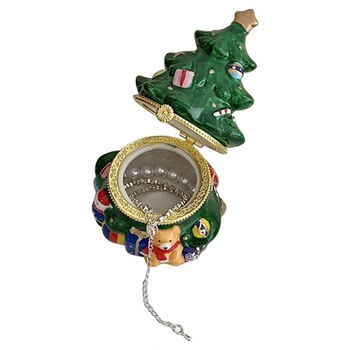 Retro christmas tree ceramic jewelry box small and cute desktop ornaments high-end exquisite hand jewelry ring storage box