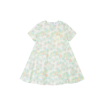 Gap girls 2024 summer new style pure cotton floral all-over printed short-sleeved dress childrens dress 890493