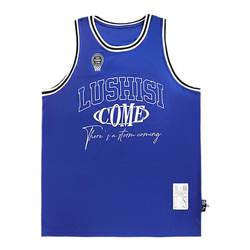 LUSHISI [Neptune] sports vest blue American street basketball vest running sweat-absorbent quick-drying T-shirt trendy