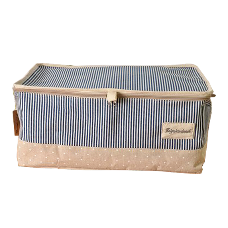 Fresh cotton and linen cabinet fabric storage box with handles