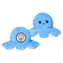 (Official Genuine) Manchester City Club | Plush double-sided octopus doll cute doll with happy and angry expressions flipped