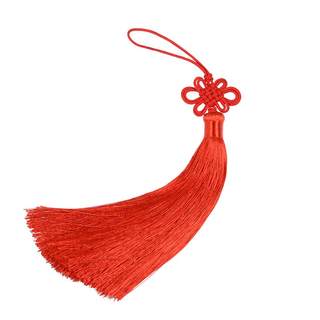 Lulong double line chinese knotted large tassel pendant