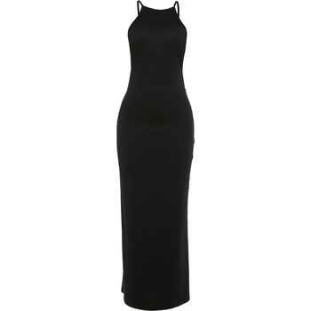 Kliou Ultra-Spicy and Elegant Style Fashionable Black Halter Neck Sleeveless Dress for Women, Slimming, Revealing Back and Hips, Long Dress, Trendy