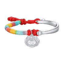 Chao Acer Good Things Happen Treasure S925 Silver Bracelet Silver Jewelry Half Bracelet Childrens Bracelet Blessing Lock Blessing Bag Bell Long Life and Wealth